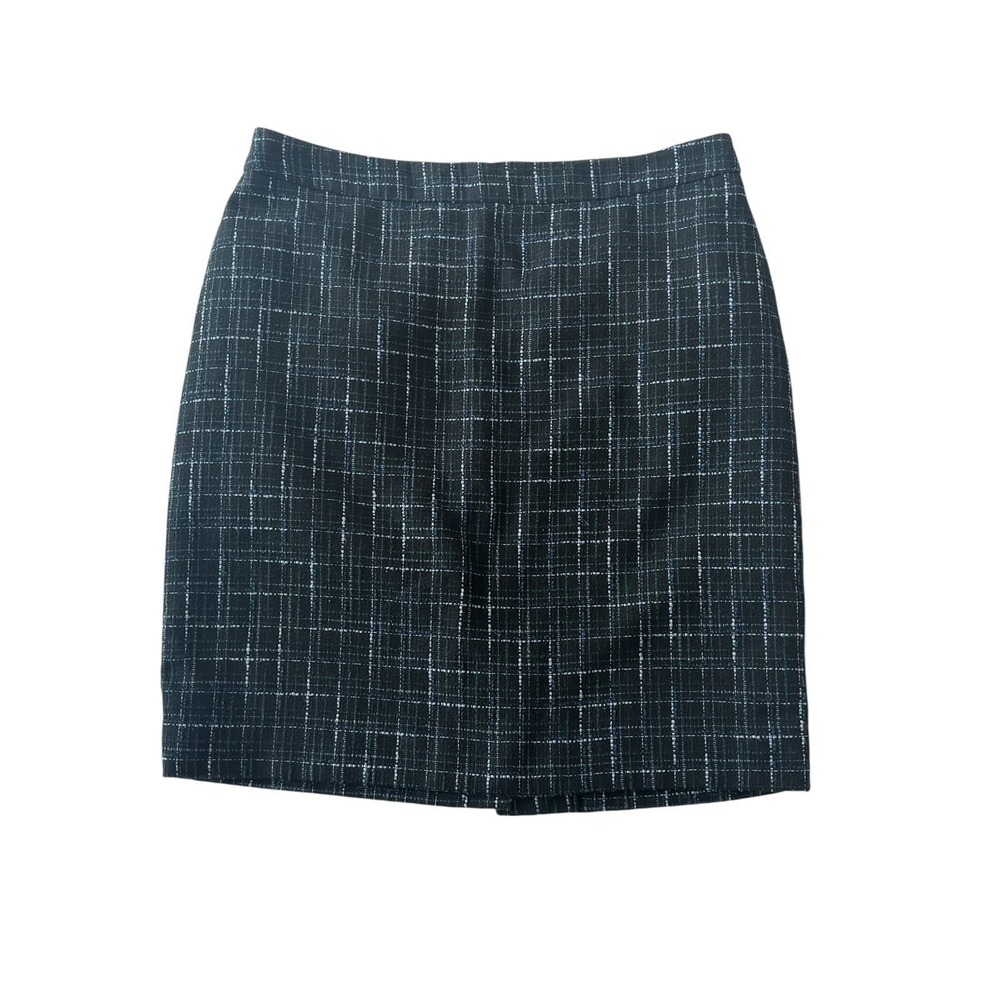 LOFT‎ Size 4P Petite Black Tweed Skirt Pencil Mini Career Black Green Blue